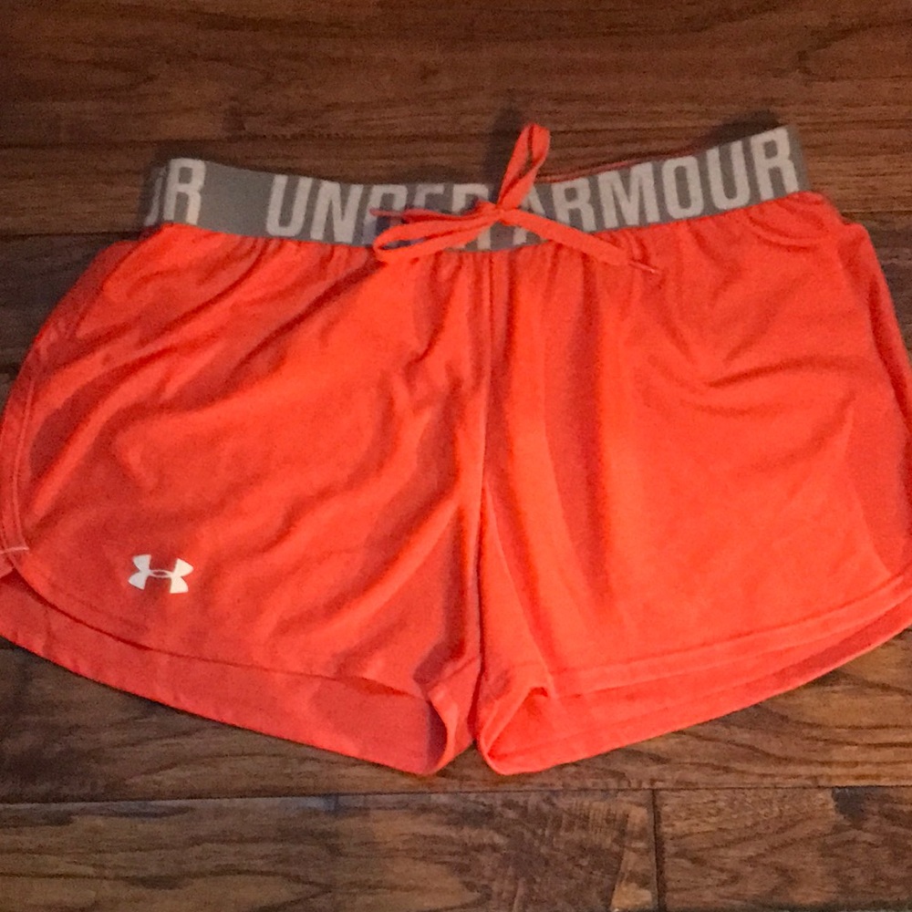 Orange under armour shorts